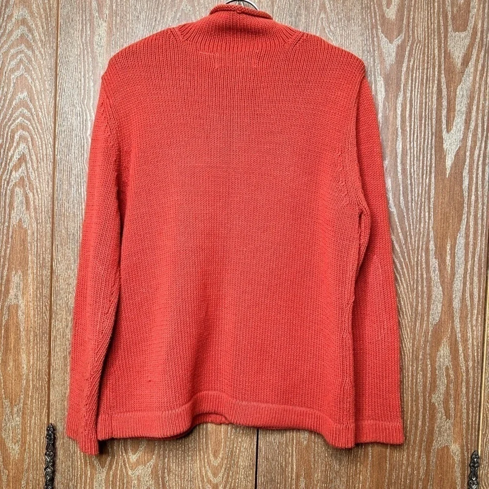 Orvis Sporting Traditions Red Shaker Knit‎ Full Zip Cardigan Sweater Mens Medium